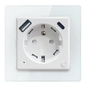 Inteligentná zásuvka IMMAX NEO SMART Nexa (typ E), 16A, 1x USB, 1x USB-C, PD 20W, Wi-Fi biela

