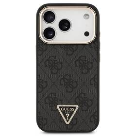 Kryt na mobil Guess 4G Strass Triangle Logo Gold Frame MagSafe na Apple iPhone 18 Pro čierny

