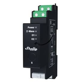 Modul Shelly Wave Pro Shutter, žalúziový modul, 2x 16A, meranie spotreby, Z-Wave čierny

