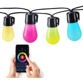 Párty osvetlenia Solight 15 žiaroviek, 14m+6m, 10W, RGB, Bluetooth 
