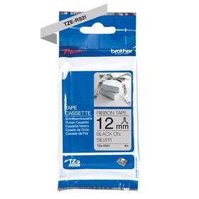 Papierový štítok Brother TZE-R931 čierna na strieborné, 12 mm 


