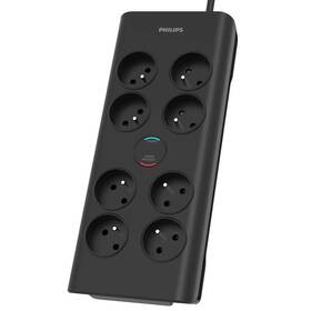 Prepäťová ochrana Philips 8x zásuvka, 2m čierna

