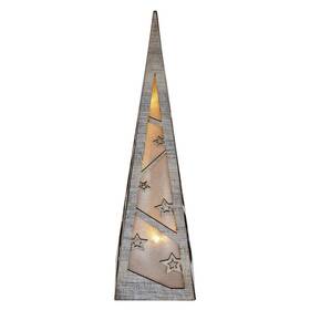 LED dekorácie EMOS pyramída drevená, 36 cm, 2x AA, vnútorná, teplá biela, časovač 
