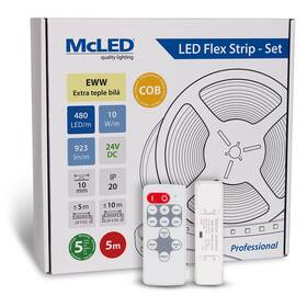 LED pásik McLED súprava 5 m + Prijímač Nano, 480 LED/m, EWW, 923 lm/m, vodič 3 m 

