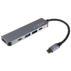 USB Hub FIXED 5v1 USB-C Mini pre notebooky a tablety sivý

