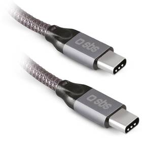 Kábel SBS USB-C/USB-C, PD, 240 W, 1 m sivý


