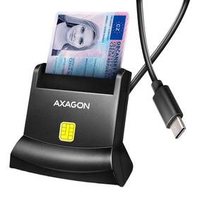 Čítačka eObčianok Axagon CRE-SM4NC USB-C Smart card StandReader čierna

