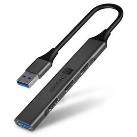 USB Hub Connect IT USB-A (1xUSB-A 3.0, 3xUSB-A 2.0) sivý

