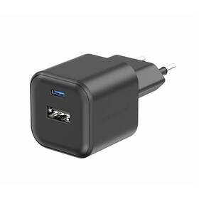 Nabíjačka do siete Swissten 12W 1x USB-C + 1x USB-A čierna

