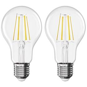 LED žiarovka EMOS Filament A60, 5,9 W, E27, teplá biela, 2 ks 


