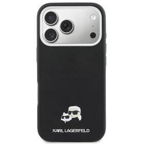 Kryt na mobil Karl Lagerfeld PU Karl and Choupette Heads Pins MagSafe na Apple iPhone 17 Pro Max čierny

