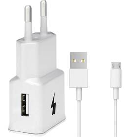 Nabíjačka do siete WG 1xUSB, QC 3.0 + Micro USB kabel biela

