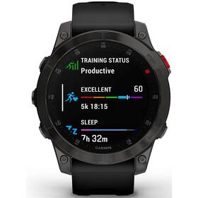 Inteligentné hodinky Garmin epix (Gen 2) Sapphire - Titan Black/Black Silicone Band 
