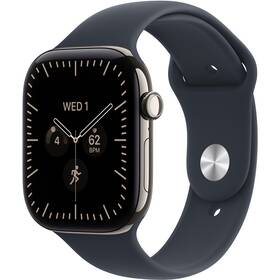 Inteligentné hodinky Apple GPS + Cellular 46 mm přírodní titan, námořnicky modrý sportovní řemínek - M/L 

