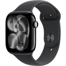 Inteligentné hodinky Apple GPS + Cellular 42mm klavírno čierny hliník - čierny športový remienok - S/M 

