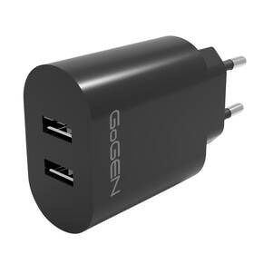 Nabíjačka do siete GoGEN ACH 206, 2x USB-A, 24W čierna

