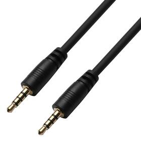 Kábel GoGEN 3,5 mm jack, 4 pólový, 0,5 m čierny

