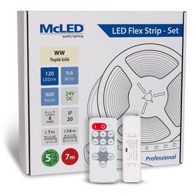 LED pásik McLED s ovládáním Nano - sada 7 m - Professional, 120 LED/m, WW, 800 lm/m, vodič 3 m 


