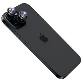 Ochranné sklo šošovky fotoaparátu FIXED Sapphire Camera Glass na Apple iPhone 15/15 Plus čierne

