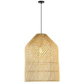 Závesné svietidlo IMMAX BOHO PELO, D35cm, E27, prírodný ratan čierne/hnedé

