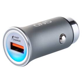 Adaptér do auta GND 1x USB 3A, 18W, Fast charge sivý

