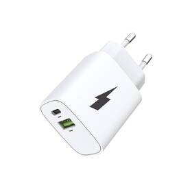 Nabíjačka do siete WG 1x USB-A/1x USB-C 20W biela

