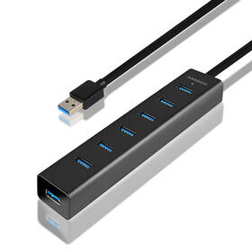 USB Hub Axagon USB / 7x USB 3.0 čierny

