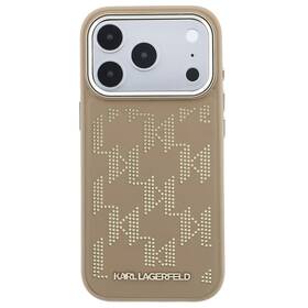 Kryt na mobil Karl Lagerfeld PU Perforated Monogram MagSafe na Apple iPhone 17 Pro béžový

