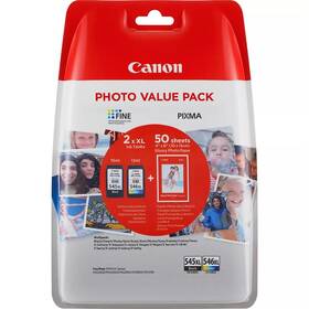 Cartridge Canon PG-545XL/CL-546XL, 400/300 strán, Photo Value Pack, CMYK 

