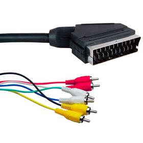 Kábel GoGEN SCART/6x CINCH, 1,5m čierny

