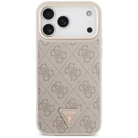 Kryt na mobil Guess PU Leather 4G Triangle Logo Gold Frame MagSafe na Apple iPhone 17 Pro Max ružový

