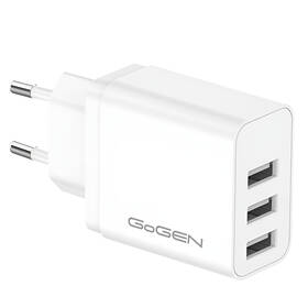Nabíjačka do siete GoGEN ACH 301, 3x USB-A, 15,5W biela

