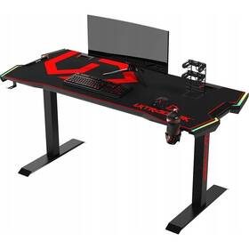 Herný stôl ULTRADESK Force čierne/červené

