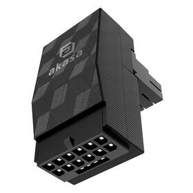 Adaptér AKASA G-Nexus P16, 90° 12VHPWR Adapter, 12+4P male na 12+4P female čierny

