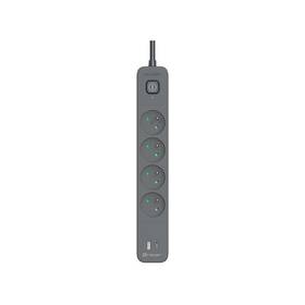 Prepäťová ochrana Tracer Power Line + mobile ready, 4x zásuvka + 1x USB A + 1x Type C, PD18W), 1,5 m čierna

