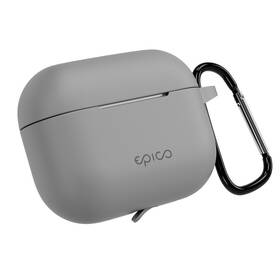 Puzdro Epico silikónové s karabínou pre AirPods Pro 3 sivé

