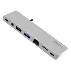 USB Hub Epico USB-C Hub Pro III strieborný

