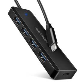 USB Hub Axagon 4x USB/USB-C, kábel USB-C 19cm čierny

