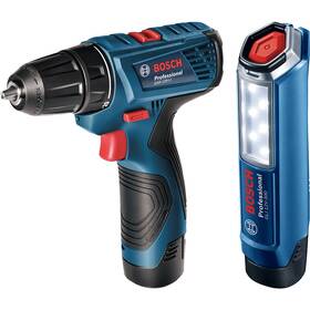Vŕtací skrutkovač Bosch Professional GSR 120 LI  +  GLI 12V-300 (s batériou) 

