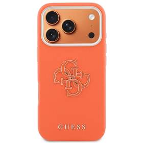 Kryt na mobil Guess PU Resin Logo na Apple iPhone 17 Pro oranžový

