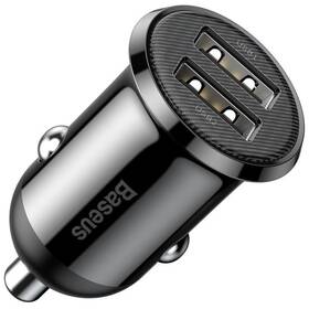 Adaptér do auta Baseus Grain Pro 2x USB, 4,8 A, 24 W čierny

