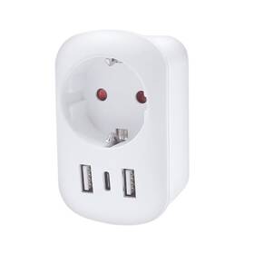 Cestovný adaptér Solight USA USB A+C na použitie v Spojených štátoch, typ B biely

