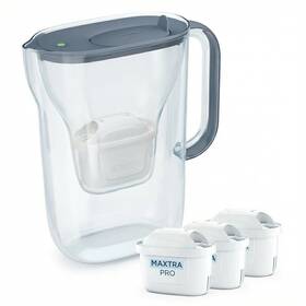 Filtrácia vody BRITA Style Essential 2,4l + filtr Pro Pure Performance, 3 ks sivá

