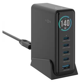 Dokovacia stanica FIXED s displejom, 4x USB-C,USB, 140W čierny

