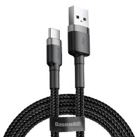 Kábel Baseus Cafule USB/USB-C, 2A, 3m čierny/sivý

