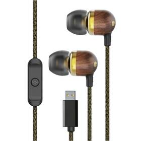 Slúchadlá Marley Smile Jamaica, slúchadlá do uší USB-C s mikrofónom, Brass čierna


