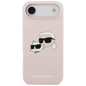 Kryt na mobil Karl Lagerfeld Liquid Silicone Double Heads MagSafe na Apple iPhone Air ružový

