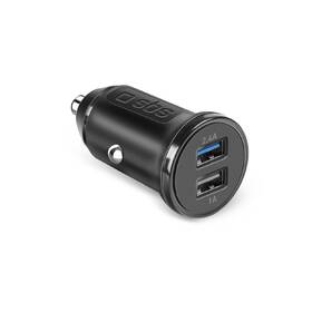 Adaptér do auta SBS Mini 2x USB-A, 12W, 2,4A, 12/24V čierna

