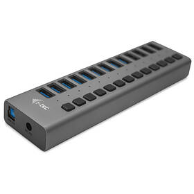 USB Hub i-tec 13x USB 3.0, 60W strieborný


