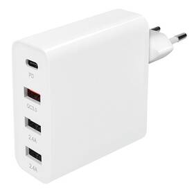 Nabíjačka do siete Solight 3x USB-A, 1x USB-C, 48W, QC3.0+PD biela

